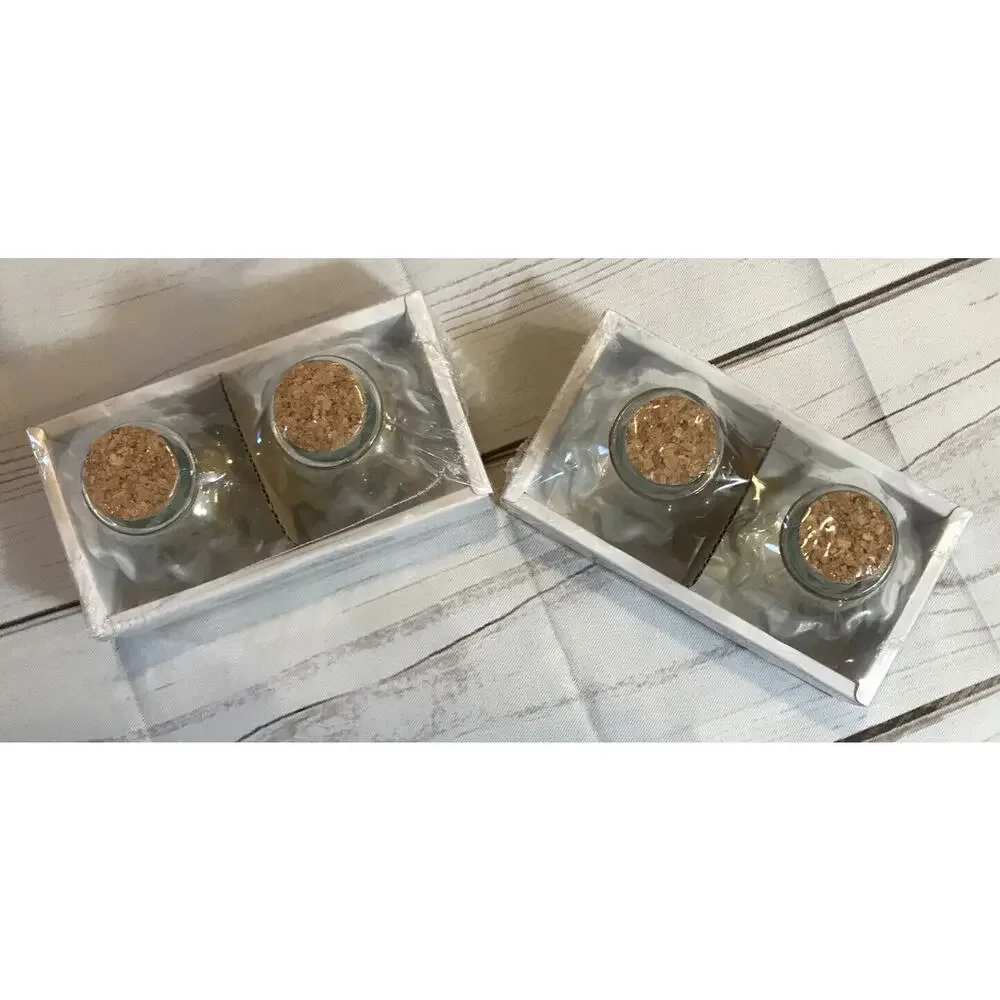 2 sets of Horizon Spice Jars With Cork Lid 2 Count Glass 5 Oz Lot of 2 New